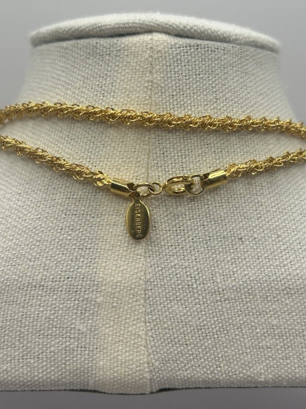 Eisenberg Vintage Gold Tone Rope Chain Necklace 30” Classic Statement Jewelry - Picture 4 of 9